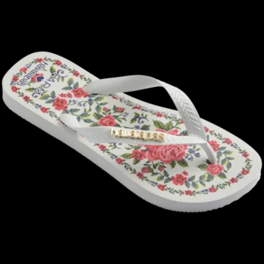 NEW FARM Rio Havaianas Flower Tapestry Top Flip Flops - Picture 6 of 8